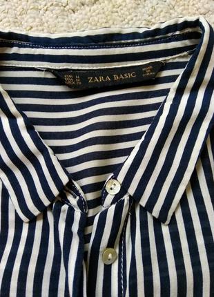 Блуза рубашка zara размер м, 100% вискоза, рубашка блуза оверсайз в полоску , у смужку6 фото