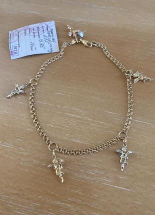 Золотой браслет на ногу