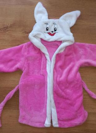 Лазневий халат зайчик розмір 9 12 18 міс 74-80 см