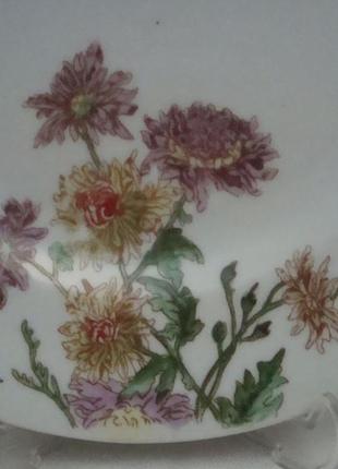 Тарелка - 24 см цветы нгф бронницы клеймо с 1921 - по 22 фарфор ссср ранние советы №9253 фото