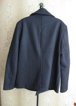 Пальто жакет черный мужской шерсть h&m 58 l xl4 фото