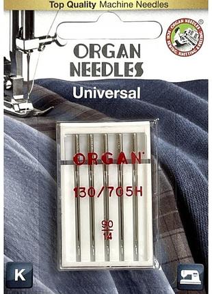 Иглы швейные универсальные organ  №90 для бытовых швейных машин блистерная упаковка 5 штук (6497)