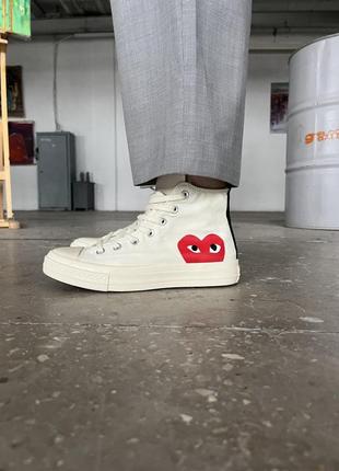 Чоловічі кеди converse x comme des garçons play milk white 40-41-42-43-44