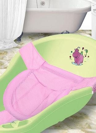 Матрацик-килимок bestbaby 331 pink для купання дитини підкладка у ванночку з кріпленнями2 фото