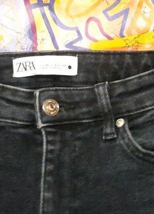 Стрейчевые джинсы zara skinny темно-синие2 фото