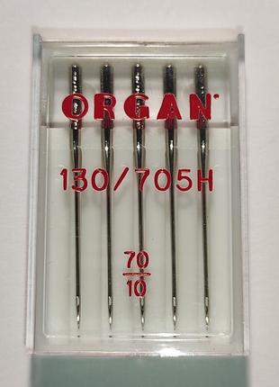 Голки швейні універсальні organ №70 пластиковий бокс 5 штук для побутових швейних машин (6511)