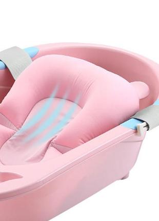 Матрацик-килимок для дитини у ванночку bestbaby 330 pink з кріпленнями5 фото