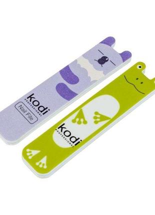 Детский набор для ногтей kodi, пилка 180/220 "коала", полировщик 400/300 "лягушонок"