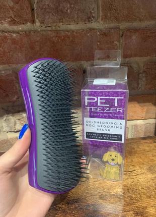 Щітка для вичісування собаки tangle teezer pet teezer de-shedding&grooming purple/grey1 фото