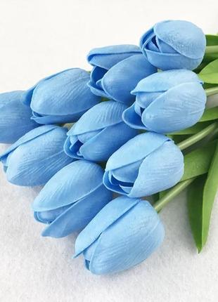 Тюльпан реалістичний штучний 1 шт колір блакитний