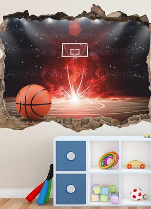 Интерьерная наклейка на стену баскетбольное поле oracal размер 96х73см