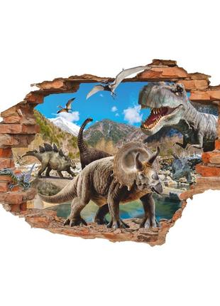 Интерьерная наклейка на стену динозавры oracal размер 96х64см 0032 фото