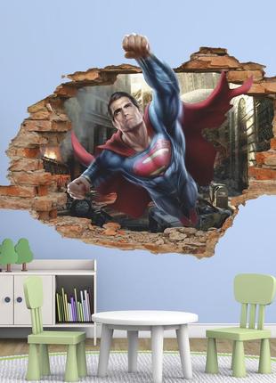 Интерьерная наклейка на стену супермен oracal размер 96х64см