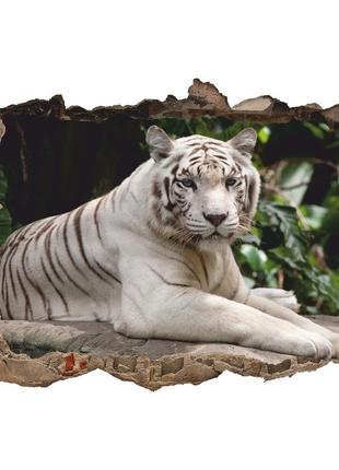 Інтер'єрна наклейка на стіну білий тигр oracal розмір 96х72см2 фото