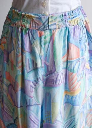 #розвантажуюсь яркие, разноцветные, широкие шорты из вискозы, принт в стиле ретро 80-90х2 фото