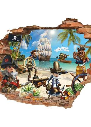 Інтер'єрна наклейка на стіну морські пірати oracal розмір 96х64см2 фото