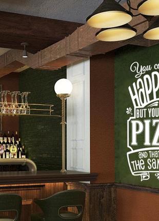 Интерьерная наклейка на стену pizza oracal черный размер 96х63см