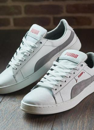 Кросівки чоловічі puma натуральна шкіра білі