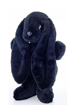 М'яка іграшка іграшка кролик 37 см чорний3 фото
