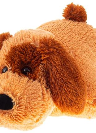 Подушка-іграшка собачка 55 см медовий2 фото