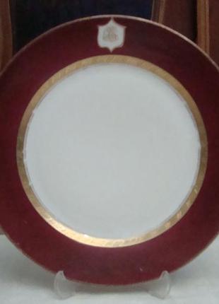 Антикварная тарелка - 24 см фарфор всеукртрест будянский серп и молот 1920 годов №925(1)