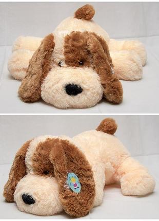 М'яка іграшка собака шарик 55 см персиковий6 фото