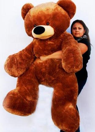 Великий плюшевий ведмедик 200 см коричневий2 фото