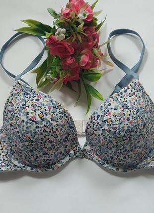 Бюстгалтер цветочный принт бюст гладкий лиф m&s 34b 75b 70c