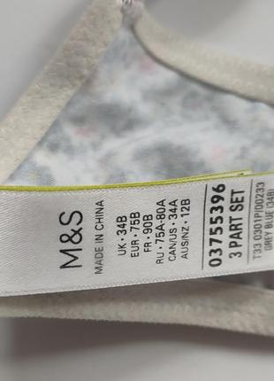 Бюстгалтер цветочный принт бюст гладкий лиф m&amp;s 34b 75b 70c5 фото