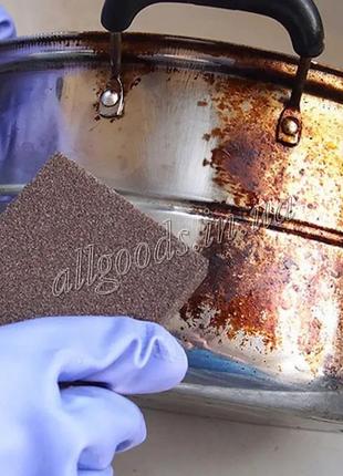 Губка меламиновая коричневая с напылением grinding block3 фото