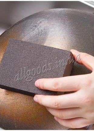 Губка меламиновая коричневая с напылением grinding block4 фото