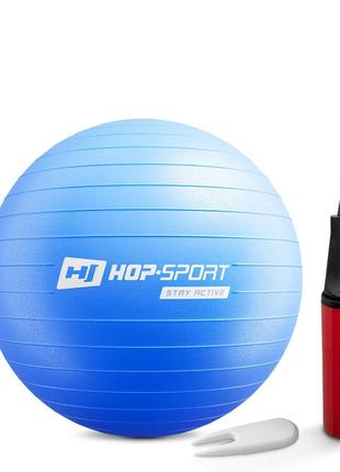 Мяч для фитнеса фитбол hop-sport 55 см синий + насос 20202 фото