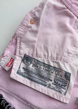 Джинсовые шорты levis 501  р. w25 высокая посадка талия оригинал розовые деним6 фото