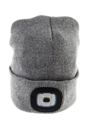 Шапка универсальная со светодиодным фонариком bv
