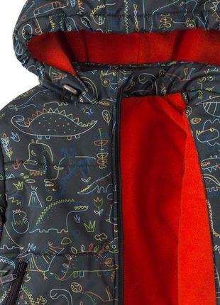Зимова куртка для хлопчика діно bembi зелена2 фото