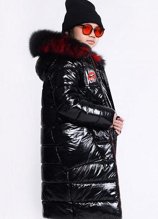 Зимовий пуховик для дівчинки x-woyz чорний 122-128 см