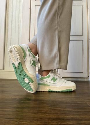 Кроссовки женские new balance 550 green/white