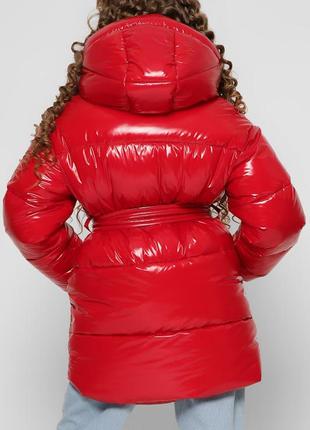 Зимняя куртка для девочки x-woyz красная 110-116 см4 фото