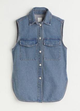 Джинсовая жилетка / безрукавка оверсайз