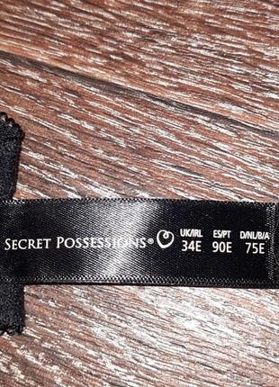 Брендовый красивый бюстгалкр р.34 e 75 e от secret possessions,косточки, поролон, кружево4 фото