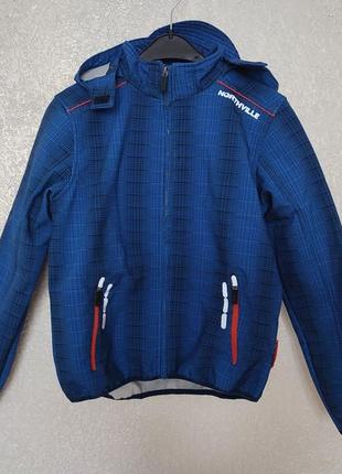 Курточка демисезонная softshell фирменная на 12-13р. 158 см.