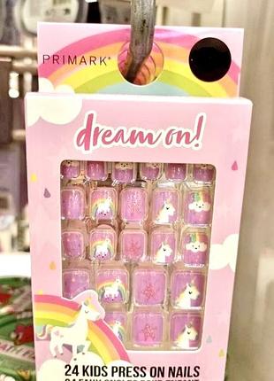 Накладні нігті для дітей primark.! самоклейні, в наявності! новинка!