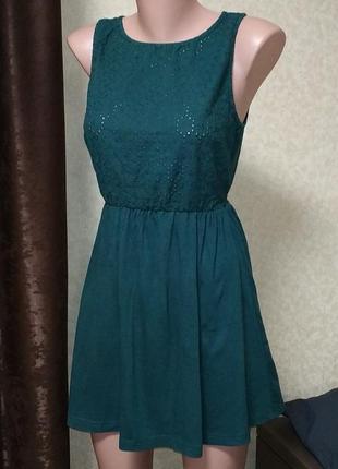 Легкое трикотажное летнее платье сарафан зеленого цвета. s3 фото