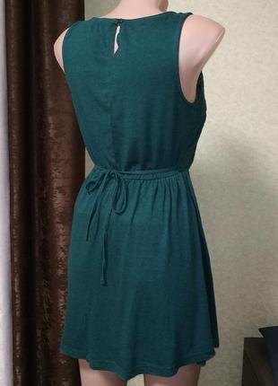 Легкое трикотажное летнее платье сарафан зеленого цвета. s4 фото