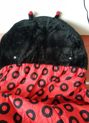 Детский спальный мешок-плюшевая подушка божья коровка sleeping bag happy nappers bug 2в1 140 см4 фото