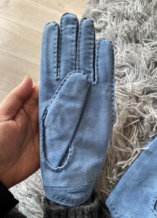 Красивые перчатки комбинированные замша шерсть 7 размер7 фото