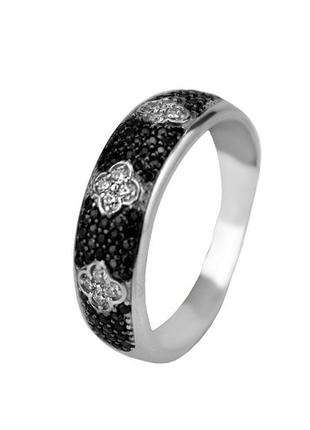 Кільце срібне з цирконієм бальмонт 1606/1рч, 21.5 розмір