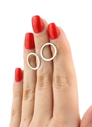 Серьги серебряные кольца 25010м