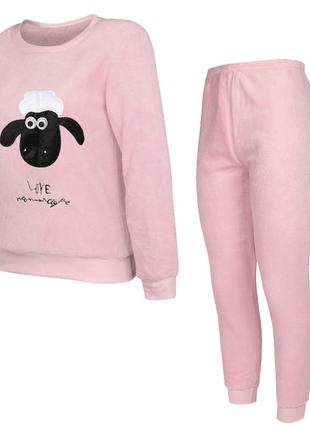 Жіноча тепла піжама lesko shaun the sheep pink m домашній костюм