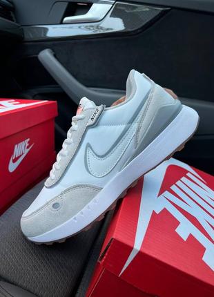 Nike waffle beige white, кроссовки мужские найк, кроссовки найм мужски